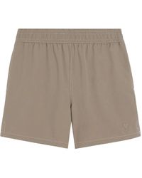 Ami Paris - Contrast-Stitching Swim Shorts - Lyst