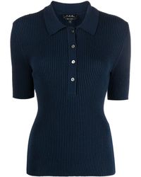 A.P.C. - Danae Cotton Polo Shirt - Lyst