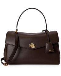 Ralph Lauren - Logo-Plaque Leather Tote Bag - Lyst