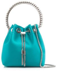 Jimmy Choo - Bon Bon Crystal-Embellished Satin Bag - Lyst