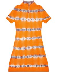 DIESEL - M-zafora Wollen Mini-jurk Met Halve Rits En Tie-dye Print - Lyst