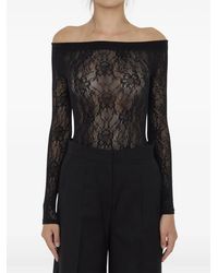 Saint Laurent - Floral-Pattern Bodysuit - Lyst