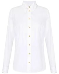 Elisabetta Franchi - Double-Collar Logo-Embroidered Shirt - Lyst