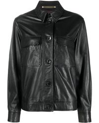 Paul Smith - Ps Button-up Leather Shirt Jacket - Lyst