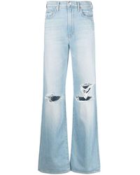 Mother - The Maven Heel Distressed Straight-leg Jeans - Lyst