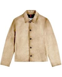 Fay - Veste En Cuir À Boutonnière - Lyst