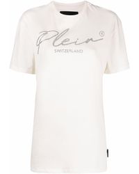 Philipp Plein - T-Shirt mit Kristall-Logo - Lyst