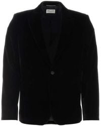 Saint Laurent - Single-Breasted Velvet Blazer - Lyst