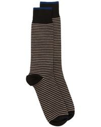 ANT45 - Thin Short Striped Ribbed-Knit Socks - Lyst