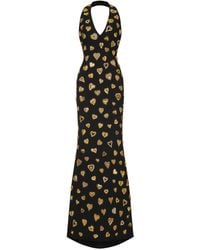 Moschino - V-neck Embroidered Maxi Dress - Lyst