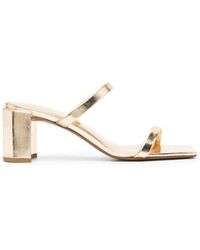 BY FAR - Tanya 67mm Metallic-effect Leather Mules - Lyst