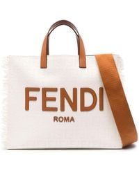 Fendi - Borsa tote con logo jacquard - Lyst