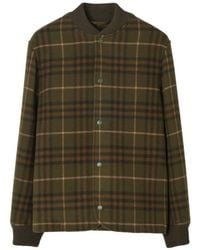 Burberry - Check Wool-Cashmere Bomber Jacket - Lyst