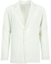 Issey Miyake - Veste Plissée À Simple Boutonnage - Lyst
