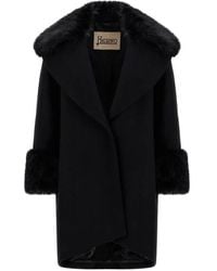 Herno - Faux-Fur Trim Maxi-Lapel Coat - Lyst