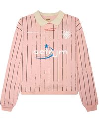 Astrum - Imagination Football Pinstriped Polo Sweatshirt - Lyst