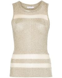 Patrizia Pepe - Sheer-Panels Tank Top - Lyst