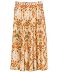 Pierre Louis Mascia - Aloe Ikat-Print Midi Skirt - Lyst