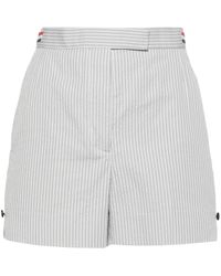 Thom Browne - Striped Seersucker Shorts - Lyst