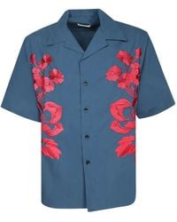 Commas - Floral-Embroidered Short-Sleeve Shirt - Lyst