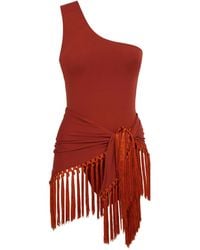‎Taller Marmo - Maillot De Bain Frangé Yacare À Une Épaule - Lyst