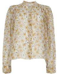 Isabel Marant - Floral-Print Smocked Blouse - Lyst