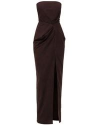 STAUD - Robe-Bustier Kara Longue Fendue Sur Le Devant - Lyst