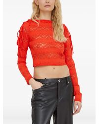 Won Hundred - Tie-Detail Open-Knit Top - Lyst