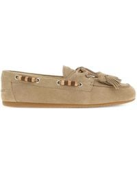 Miu Miu - Suede Deck Shoes With Tassels - Lyst
