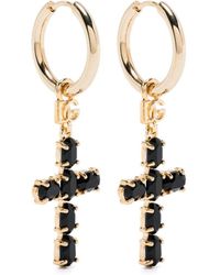 Dolce & Gabbana - Pendientes largos con charm de cruz - Lyst
