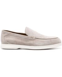 Doucal's - Moc-stitching Suede Loafers - Lyst