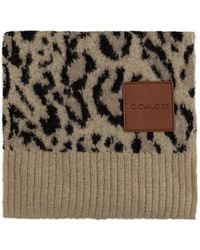 COACH - Animal-Print Logo-Patch Scarf - Lyst