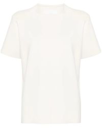 Jil Sander - Top de canalé fino con cuello redondo - Lyst