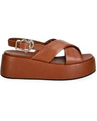 Love Moschino - Crossover-Strap Heart-Buckle Sandals - Lyst