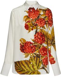 Ferragamo - ボタニカルプリント シルクシャツ - Lyst