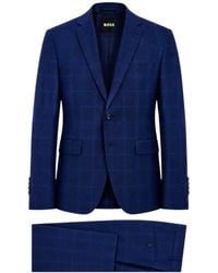 BOSS - Check-Pattern Single-Breasted Suit - Lyst