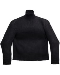 Balenciaga - Biker Ribbed-knit High-neck Sweater - Lyst