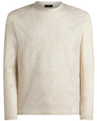 Etro - Cotton-Jersey Sweater With Arnica-Motif - Lyst