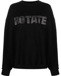 ROTATE BIRGER CHRISTENSEN - Crystal-logo Organic Cotton Sweatshirt - Lyst