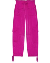 Ganni - Drawstring Cargo Trousers - Lyst