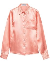 Prada - Camisa Con Bordado En El Cuello - Lyst