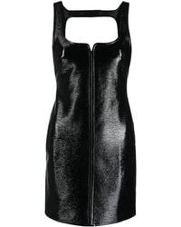 Courreges - Robe courte en cuir artificiel à design sans manches - Lyst