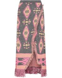 COLOUR MARKET® - Jupe Longue À Motif Géométrique Et Franges - Lyst