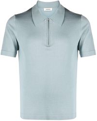 Sandro - Short-zip Piqué-weave Polo Shirt - Lyst