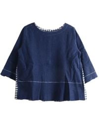 Péro - Blusa Con Scollo A Barca E Inserto A Quadri - Lyst