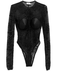 VAQUERA - Lace Cone-Cup Bodysuit - Lyst