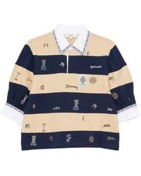 Sea - Juliet Embroidered Striped Polo Shirt - Lyst