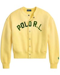 Polo Ralph Lauren - Logo-Print Fleece Cardigan - Lyst