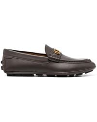Bally - Logo-plaque Leather Moccasins - Lyst