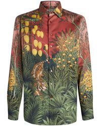 Etro - Enchanted Forest Print Cotton Shirt - Lyst